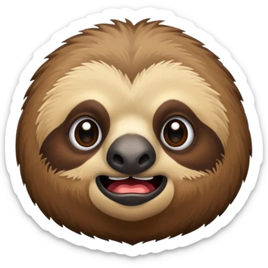 Perezoso con cara de enojado hazle como una x en el lado izquierdo de la cara  sticker