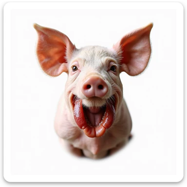 Pig thyroid gland, anatomical view, isolated on white background, hyperrealistic 4K, three-quarter view, clear anatomical details sticker