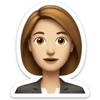 white woman executive with brown hair sticker