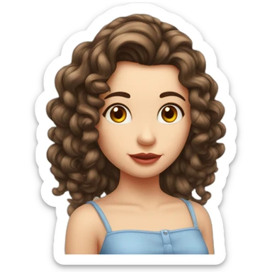 Ragazza dall'aria simpatica con capelli ricci rossi e orecchie da topolino sticker