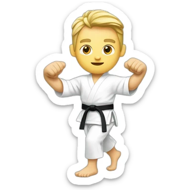 dolf lundgren in karate pose sticker