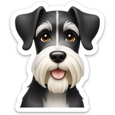 big schnauzer black white and beige sticker