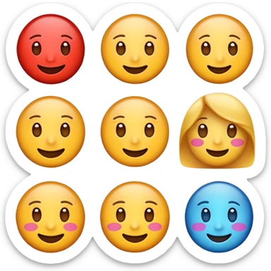 uzun bir emoji olsun böyle 8 tane emoji yan yana olsun kare kare yan yana olsu hepsi sticker