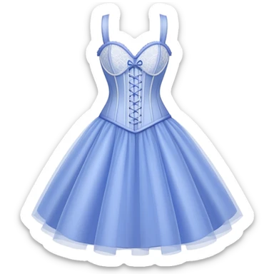 periwinkle and white corset dress, feminine, lace and tulle sticker