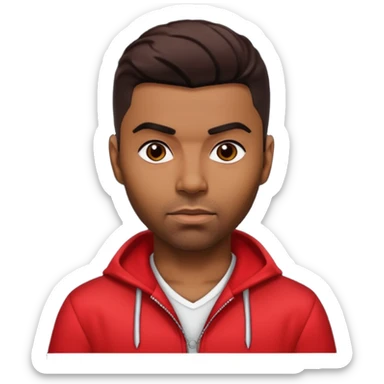 Ginuwine with dark brown hair, red outfit sticker