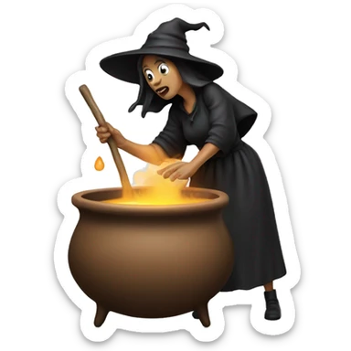 Witch brewing brown goo sticker