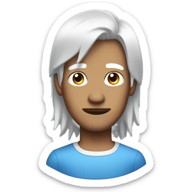 guy with huge white and black mullet and o'clock shadow blu eyes  sticker