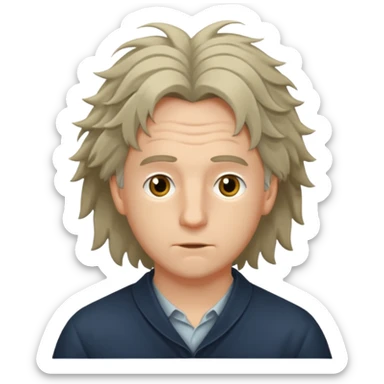 Johann Gottlieb Fichte three-quarter view, disheveled hair sticker