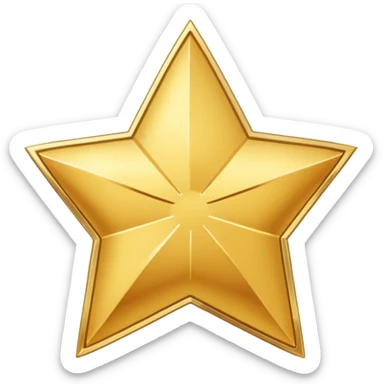 golden medal in star shape, central empty space, details in border, golden sticker