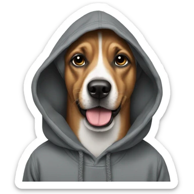 Dog wearing a supreme hoddie sticker