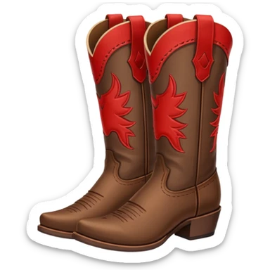 western boots with red accent color sticker