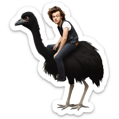 Harry Styles riding an ostrich  sticker