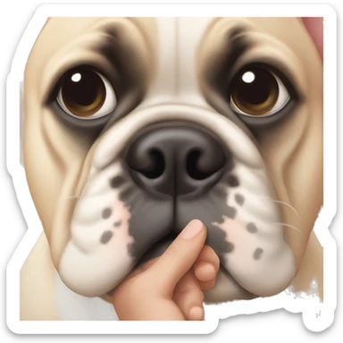 French bulldog holding nose impatient sticker