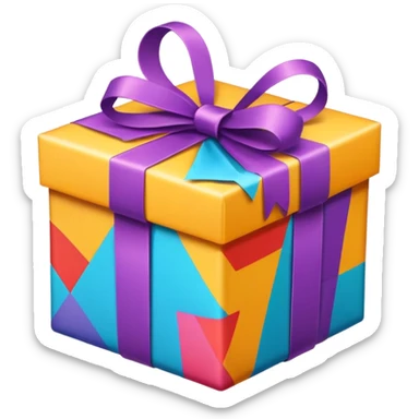 gift box with ribbon sticker