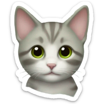 Kitten in a sage green blanket sticker