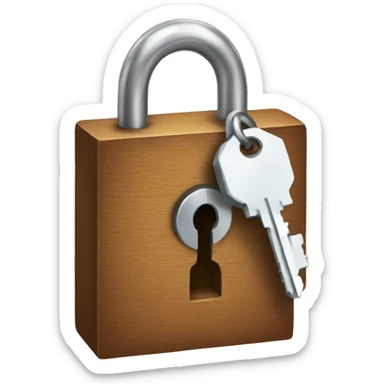 A lock with a key in it sticker