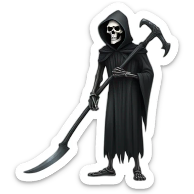 grim reaper standing with a scythe  sticker