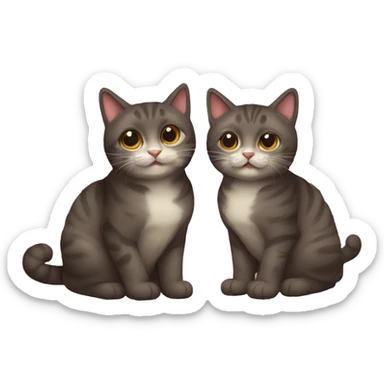 2 gatos amorosos dándose besitos sticker