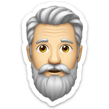 Vieux beaux cheveux gris courts barbe boucle d’oreille sticker