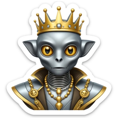 alien king robot mix with ancient animals gangster sticker