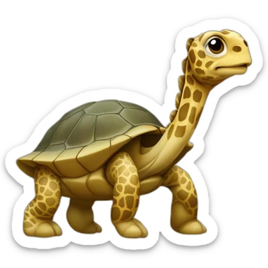 Une tortue sous une girafe sticker
