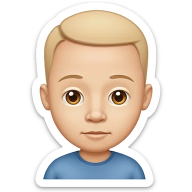 Funny caricature style cartoon, big head small body sticker