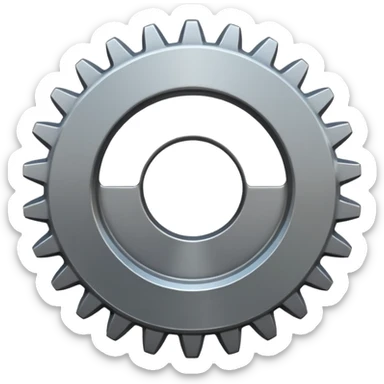 generate a very realistic steel gear sticker