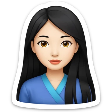 Miss universe south east Asian with very long straight black hair sticker