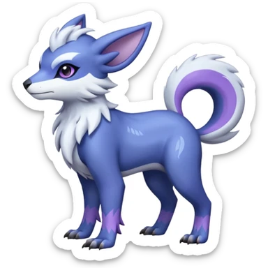 Shiny Indigo-Violet-Blue-Purple-White Linoone-Absol-Trico-Hybrid (Full body) sticker
