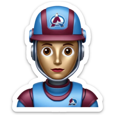 Engineer robot with colorado avalanche hat sticker