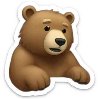 A bear in a waterfall sticker