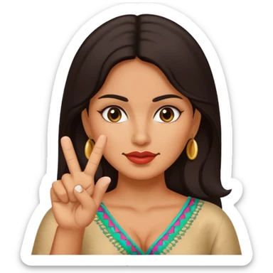 Mexican lady sticking up middle finger sticker