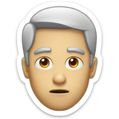 Raised eyebrows frowning mouth emoji sticker