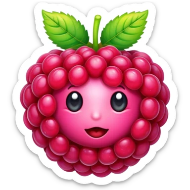 rainbow colored raspberry sticker
