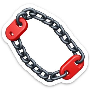 iOS sticker, broken chain, black links, red break, minimal sticker
