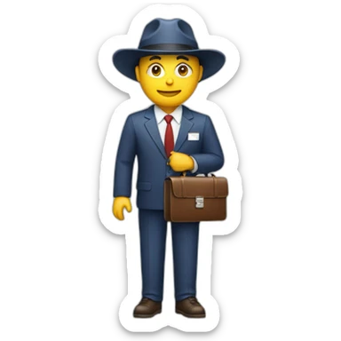 a person with a briefcase with a USA hat sticker