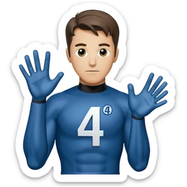 reed richards from fantastic four with the number 4 on chest sticker