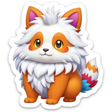  Colorful Kawaii Fionbri FurSona Fakemon Full Body sticker