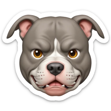 Super angry grey pitbull with slight drool sticker