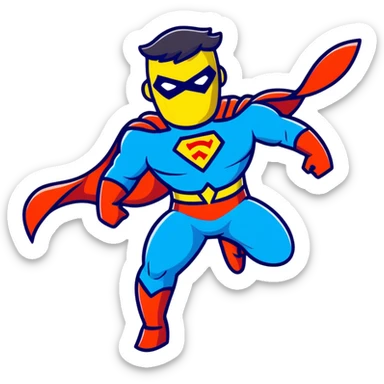 superhero transforming into robot form sticker