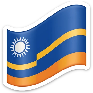 A flag whit darkblue, blue, white, yellow and orange and has 5 stripes sticker