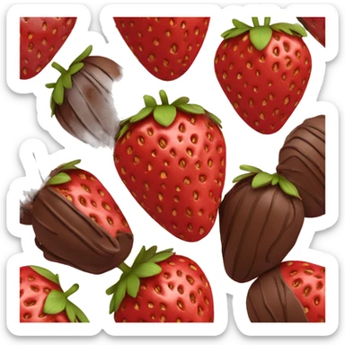 strawberry covered in chocolat sticker