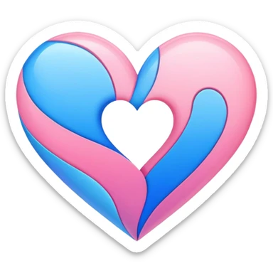 Blue and pink hearts blended in one emoji sticker