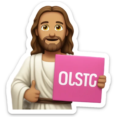 Jesus holding a pink sign that says don’t crash out sticker