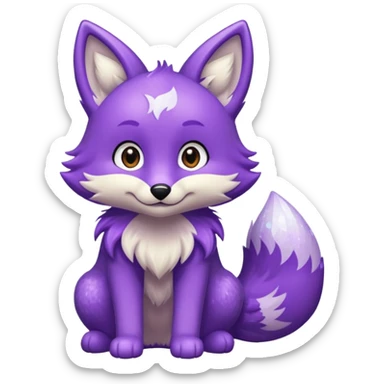 glitter purple and cian fox sticker