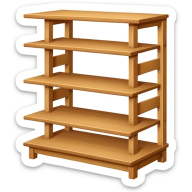 a small stand with horizontal shelves (distinct from a rack) sticker