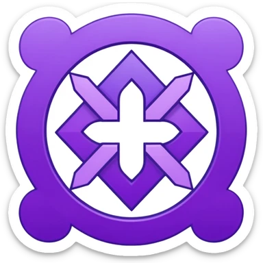 
purple and cian symbol correct sticker