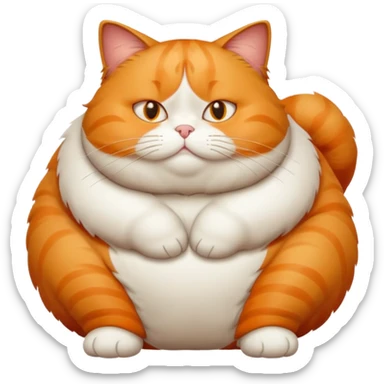 A fat cat sitting down ( laying as if they are slowly falling on the floor from the wall ) and looking like they don’t care about it sticker