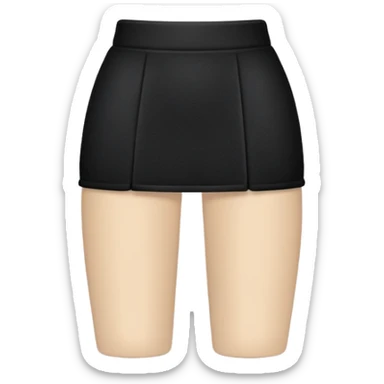 super realistic black cashmere crop mini skirt isolated sticker