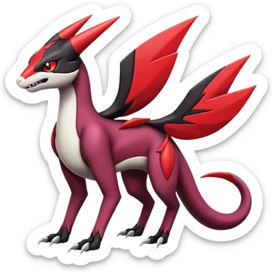 Colorful Cool Badass  Meloetta-Zangoose-Noivern-Salandit-Guilmon-Darkrai-Pokémon-Fakémon-fusion-hybrid-creature sticker